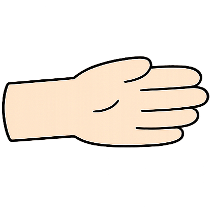 Open hand in cartoon style